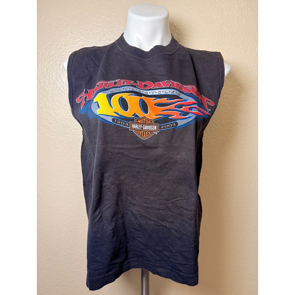 Y2K Harley Davidson 100th Anniversary Sleeveless Danbury CT Vintage 2003 M #7